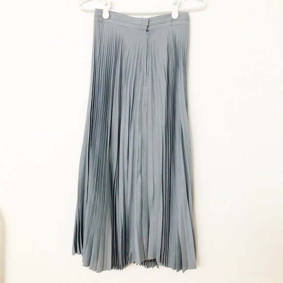 100% Silk Authentic Vintage Pleated Midi Tie Skirt - Picture 6 of 7